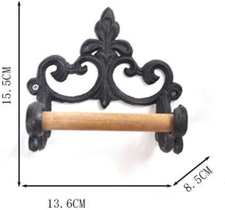 Black Metal Toilet Paper Holder, Wall - Mounted Bathroom Tissue Roll Holder for RV, Camper, Bathroom Decor & Organization