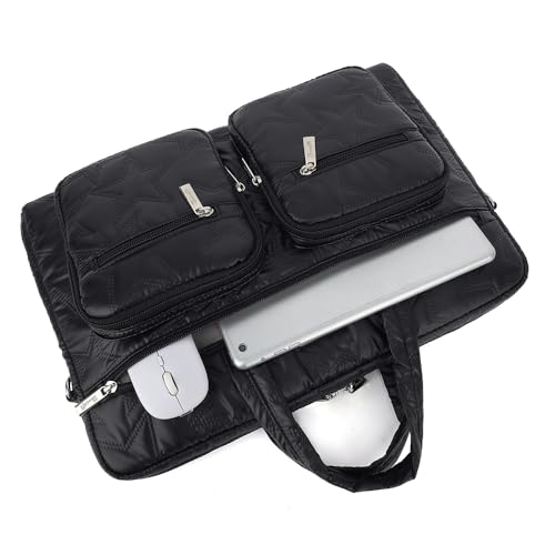 canvaslife15-15.6 inch Laptop Shoulder Bag, for MacBook Pro 16, Hp Lenovo Dell 14 inch Waterproof Messenger Bag Case Sleeve (Black)2