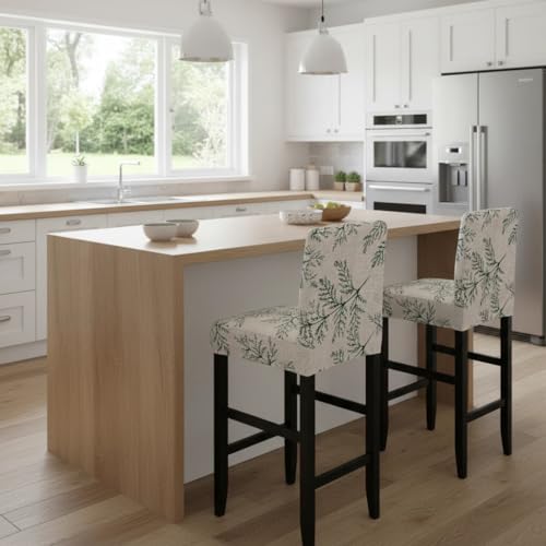 Image of Bar Stool Covers Counter Chair Slipcovers Set of 2,Color 05 | Stretch Barstool Seat Covers,Washable Removable Pub Tall Stool Slipcover,Bar Chair Cover for Kitchen Dining Room Cafe
