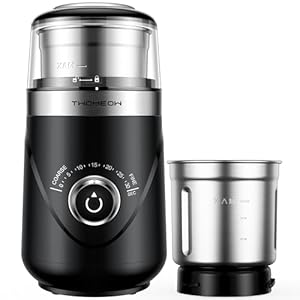 Coffee Grinder, Adjustable Electric Grinder with Timing Knob, Coffee Bean Grinder and Spice Grinder with Removable Stainless Steel Bowl, Automatic Grinder for French Press and Espresso