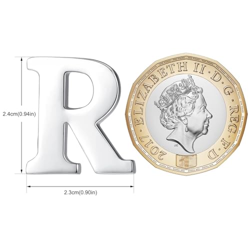 Image of HONEY BEAR Initial Alphabet Letter Lapel Pins Collar Badge Brooches for Mens /Womens Shirt Dress Decoration Silver