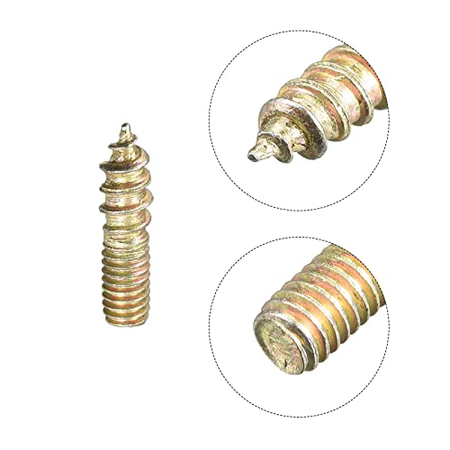 Image of uxcell M4x16mm Hanger Bolts, 120pcs Double Ended Thread Dowel Screws for Wood Furniture Connecting