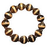 YHDONE Tibetischer verwitterter Achat, einreihig, Medizin-Buddha-Dzi-Perlenschnur mit Zertifikat, für Damen und Herren, middle, Achat, Achat