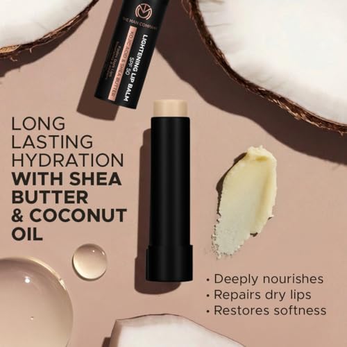 Image of The Man Company Lightening Lip Balm| For Man | Brightens Lips | Non Tinted | Sun Protection with SPF50 | Hydrates | Fades Lip Pigmentation | Kojic Acid & Shea Butter| For Dry Lips