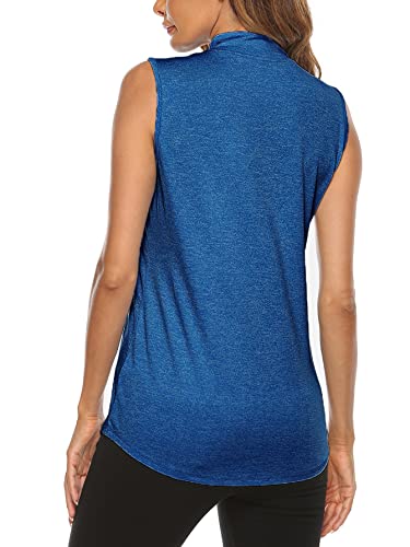 Koscacy Collared Tank Tops For Women,Tennis Polo Ladies Golf Shirts Sweet Wicking Performance Cool Quick-Dry 1/4 Zipper Sleeveless Sport Workout Shirts Green 2Xl #TOP1