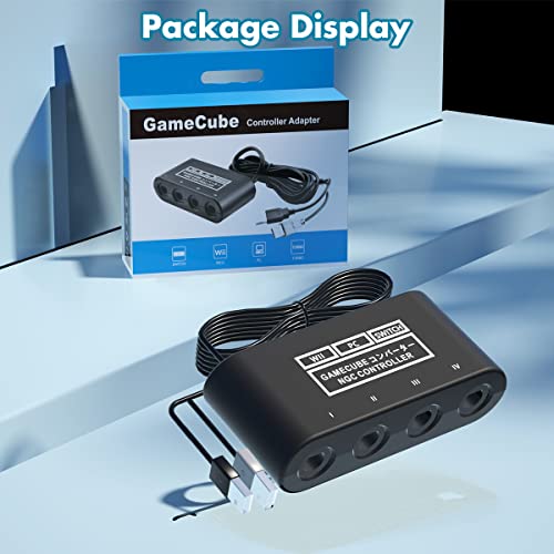 Image of Gamecube Controller Adapter for Nintendo Switch / OLED / Switch 2 Gamecube Adapter, Compatible with PC WII U Switch2, Support 4 Gamecube Controller to Play Supper Smash Bros with 70IN Long Cable