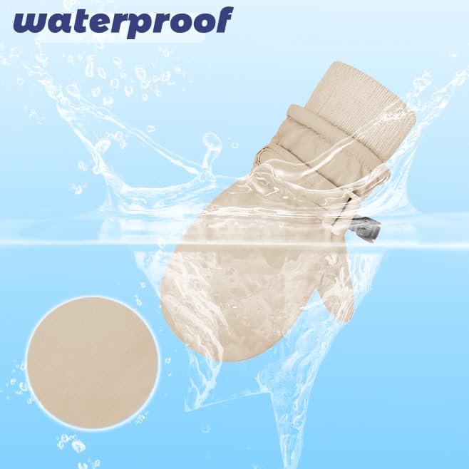 Image of Urban Virgin Toddler Waterproof Outdoor Infant Mittens Baby Winter Gloves Dino Cuffed Warm Fleeced Kids Ski Gloves For Teens
