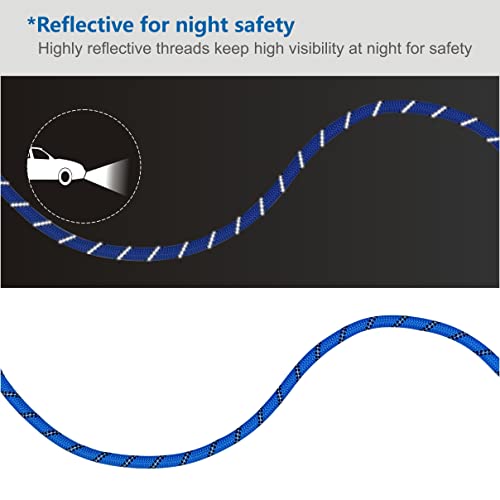 Vozrels Dog Leash 6Ft, Double Handle Dog Leash With Comfortable Padded And Highly Reflective Thread, Heavy Duty Traffic Rope Leashes For Large And Medium Dog Control Safety Training (Navy Blue) #TOP4