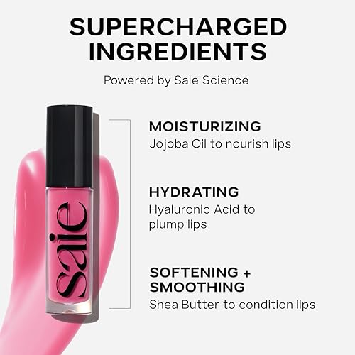 image for Saie Glossybounce - Hydrating Lip Gloss and Tinted Lip Oil Hybrid with