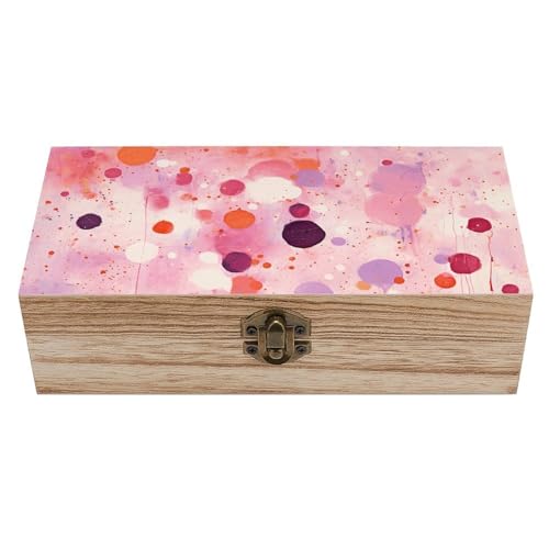 Caja de madera morada y azul para recuerdos, joyero de madera personalizado, cajas de almacenamiento decorativas grandes con tapa abatible, organizador de joyas de estilo rústico para escritorio, ho