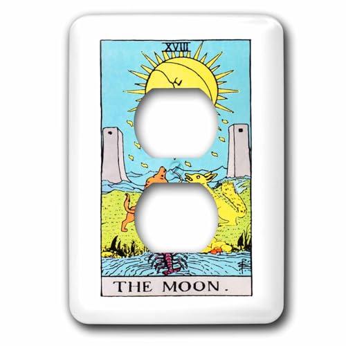Carte de Tarot La Lune plaque de finition double prise de courant lsp_62441_6