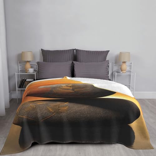 Couverture molletonnée en flanelle 203x152 cm jeté de canapé zen - 4