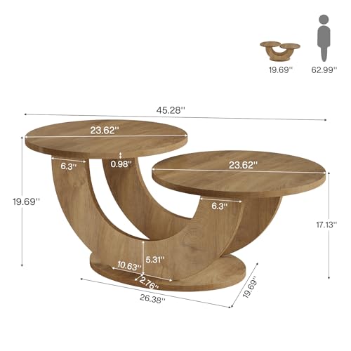 Tribesigns 46-inch Round Coffee Table