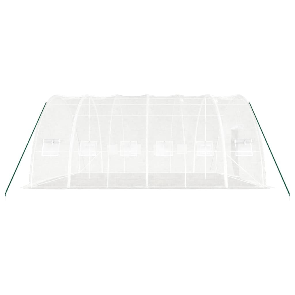Homgoday Invernadero con Estructura de Acero Blanco 36 m² 6x6x2,85 m, Invernadero Caseta Jardín Terraza Plantas Semilla Cultivo Huerto Verduras Cubierta Casero