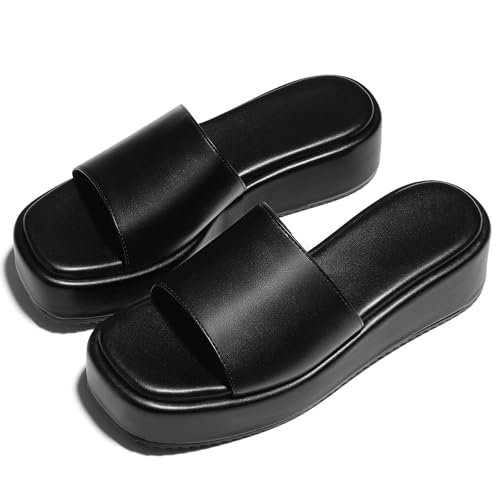 Oiamenne Platform Sandals Women Comfortable Open Toe Wedge Sandals Slip On Platform Slides for Women Padded Summer Casual Beach Shoes2