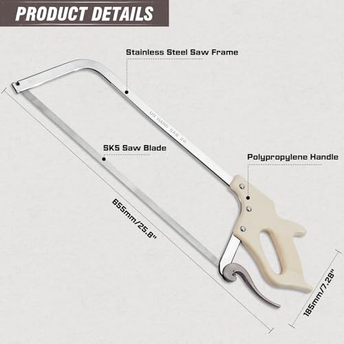 KATA 20" Butcher Meat Saw, Manual Bone Saw for Frozen Meat, Deer Processing by KATA - Image 2