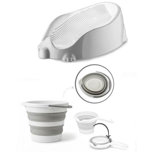 3'lü Set Soft Bebek Banyo Küveti, Katlanır Su Kovası ve Maşrapa Seti