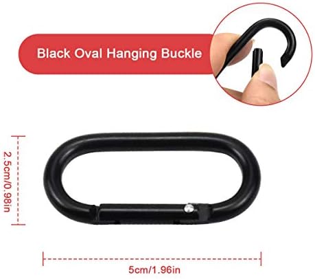 10 Pcs Spring Snap Hooks, Small Carabiner Clips, Aluminum Alloy O-Shaped Carabiner Keychain Hook Heavy Duty, Mountaineering Buckle for Outdoor, Fishing, Hiking, Traveling (Black)