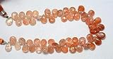 LKBEADS Shaded Sunstone Pear Shape Gemstone Beads, 7x10mm, Sunstone Plain Pear Shape Briolettes, Gemstone for Jewelry, 4 Inches Strand Code-HIGH-31425