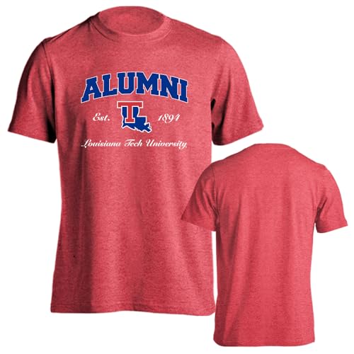 Sport Your Gear Louisiana Tech Bulldogs Alumni Arch Short Sleeve T-Shirt Red Heather 3X-Large