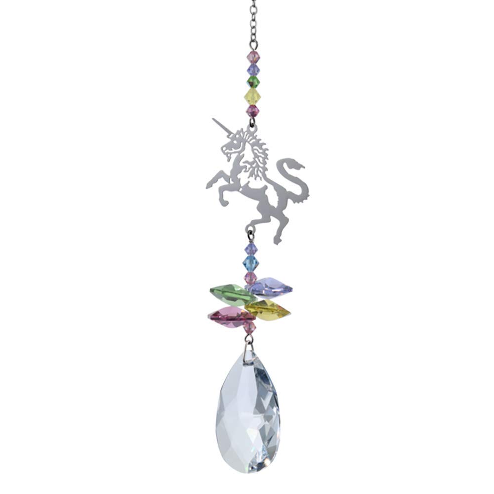 Wild Things Crystal Fantasy Hanging Cascade Suncatcher/Rainbow Maker + 38mm Almond - UNICORN Motif Confetti - Embellished with Swarovski Crystals