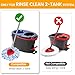 YZJAJZY Mop Heads Replacements for OCedar RinseClean 2 Tank Spin Mop System, Mop Replace Head with 2 Chenille Mop Pads,1 Scrub Brush, and 1 Mop Base Set Combo