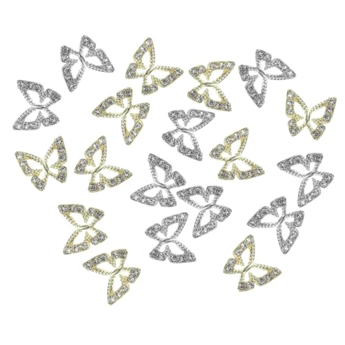SOESFOUFU Luxury Nail Charms Jewelry 20pcs Nail Gems Butterfly Charms Manicure Decorations for Women