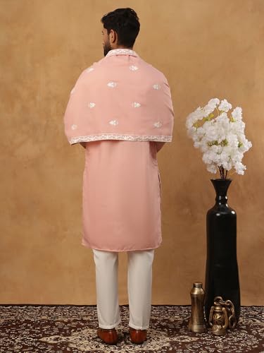 Image of Jompers Silk Blend Embroidered Kurta Pyjama Dupatta Set