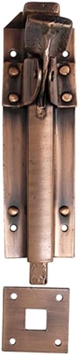 Adonai Hardware 7.50" "Dionysius Heavy Duty Wrought Cast Iron Foot Bolts Latches (1, Antique Copper) for Vintage Wooden Barn Doors, Gates, Security, DIY Easy Installation, Fences and Farmhouse