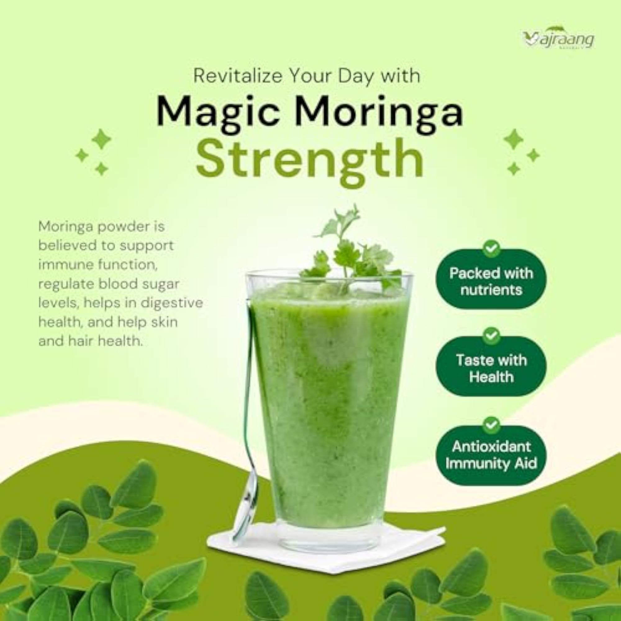Vajraang Organic Moringa Powder, 200 Grams