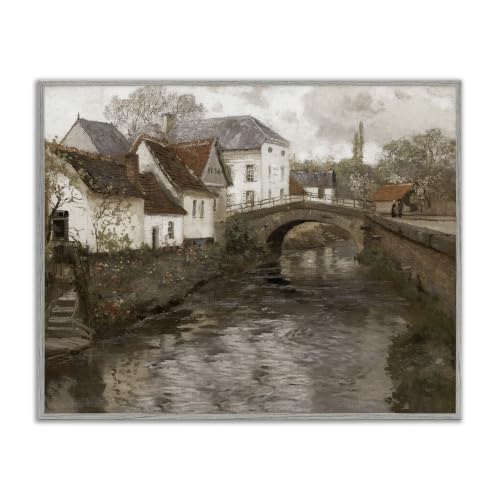Classic Canal Neighborhood Scenery, 16 x 20 Inch Framed Giclée Print