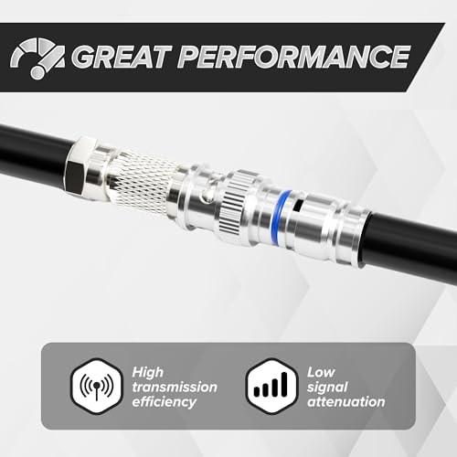 THE CIMPLE CO BNC Compression Connector for RG6 Coaxial Cable - Pack of 10 - Solid Construction with High Grade Metals - Male BNC Connectors for CCTV, SDI, HD-SDI, Siamese, Security Camera