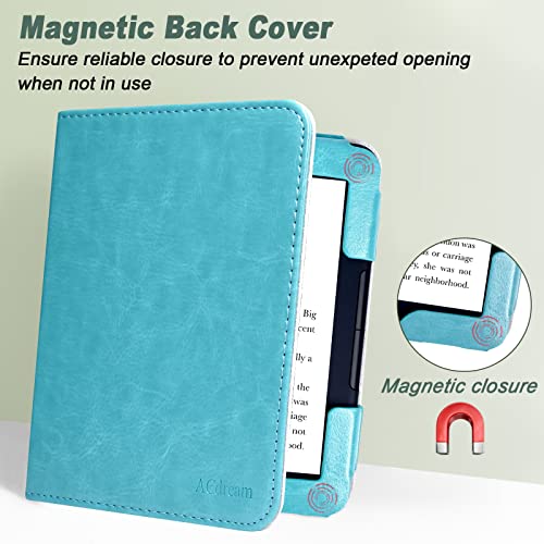 Acdream Case For Nook Glowlight 4 2021 / Nook Glowlight 4E 2022, Folio Premium Pu Leather Ereader Cover With Magnet Closure, Sky Blue #TOP2
