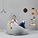 Big Joe Fuf 5Ft Oversized Foam Bean Bag Chair for Kids, Teens, Adults, Fog Lenox, Durable Woven Polyester, 5 foot Large Reading and Gaming Seat