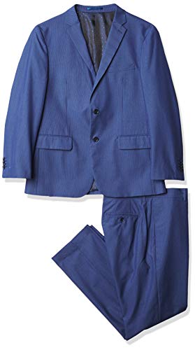 Kitonet Men's Solid 2-Piece Slim Fit Suit, Sky Blue, 42S