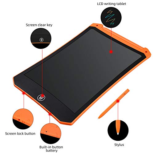 Lcd Writing Tablet, 8.5 Inch Colorful Doodle Board Electronic Doodle Pad, Drawing Board Drawing Tablets For Kids, Educational Toys Birthday Gifts For Girls Boys Age 3-8 (Orange) #TOP1
