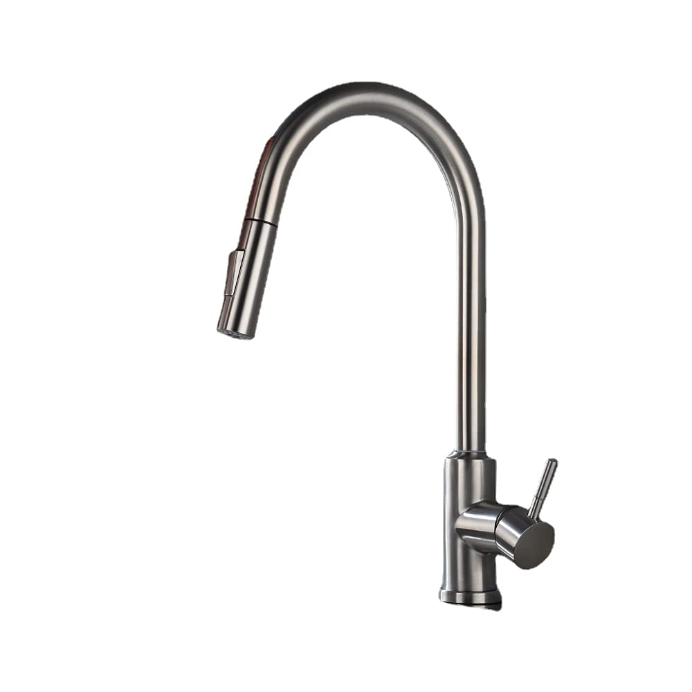 Robinet de cuisine à capteur pour évier moderne en inox brossé