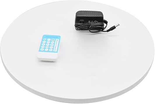 Rotating Display Stand,Professional 360 Degree Photography Motorized Rotating Turntable Automatic Remote Control,16inch 220lbs Load,White