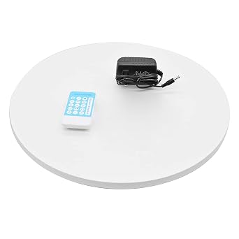 Kaibrite Rotating Display Stand, 16.5inch Dia, 360 Degree Motorized Turntable, Max Load 220lb White