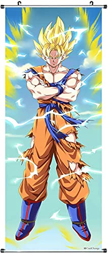 CosplayStudio Large Dragon Ball Scroll Picture | Kakemono Fabric Poster 100 x 40 cm | Motif: Super Saiyan 2