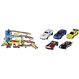 Produkt 1: Vier Stockwerke mit Aktivitäten: spiralförmiges Rampenteil, Zapfsäule, Kran, Strecken und funktionierender Aufzug