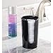 mDesign Small Plastic Paper Cup Dispenser - Compact Storage Holder for Mouthwash Cups on Bathroom Vanity Countertops, 3 oz. Rinsing Cups Included - Lumiere Collection - Black