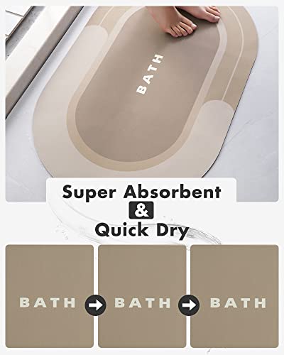 Image of MontVoo-Bath Mat Rug-Innovative Bathroom Rug Mat Super Absorbent Quick Dry Rubber Backed Dirt Resistant Bath Rugs Mats for Bathroom Floor Non Slip Beige Bathroom Rug for Shower Sink Bathtub 24 inchx35 inch