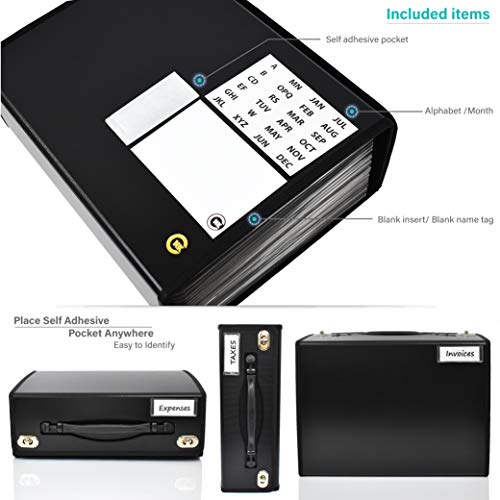 CNK Accordion File Folders with 24 Pockets Organizer for Document Paper Storage Folder Documents Expanding Binder Folio Pocket Receipt Filing Expandable Files Dividers Labels Letter Durable Handle by CNK - Image 4