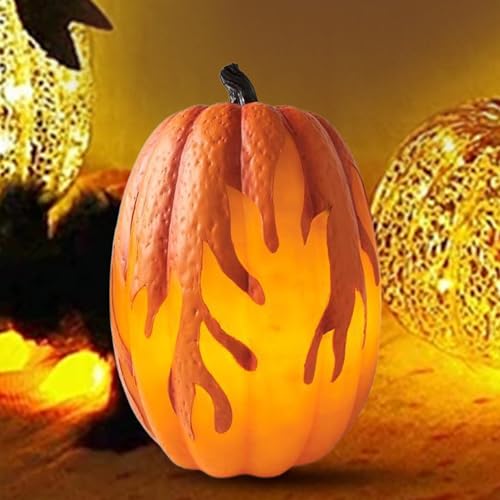 Rebornsun ハロウィン ジャック オー ランタン、LED パンプキン ライト - ハロウィン ライト 電池式卓上装飾,長持ちするお祭りの装飾ハロウィンランプお化け屋敷用ハロウィンナイトライト [3]