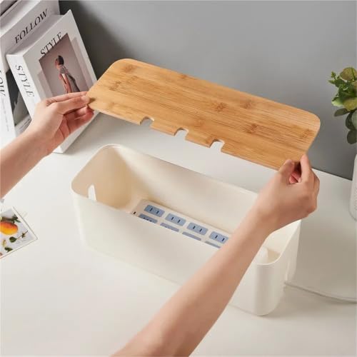 Boîte de gestion câbles design noir mat pour protection esthétique des multiprises - 6