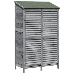 Gartenschuppen, Grau, Tannenholz, 106 x 56 x 176,5 cm