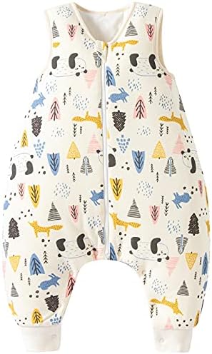 Duomiaomiao Baby Sleep Sack, Winter Cotton Toddler Sleeping Sack with Feet 2t-3t, 2.5 TOG Quilted Baby Wearable Blanket for Early Walkers, 12months-4T
