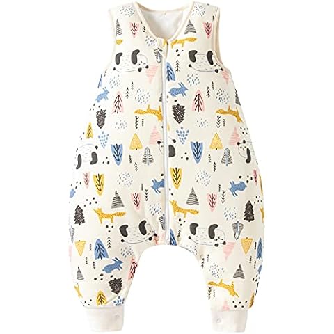 Duomiaomiao Baby Sleeping Bag with Legs 2.5 TOG,Unisex 100% Cotton Wearable Blanket baby Winter sleeping bag 1-2 years Cover