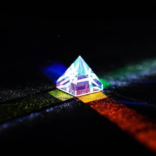 Image of K9 Optical Glass Crystal Lens Pyramid Colored RGB Dispersion Prism,for Photo Photography, Physics and Decoration,20mm